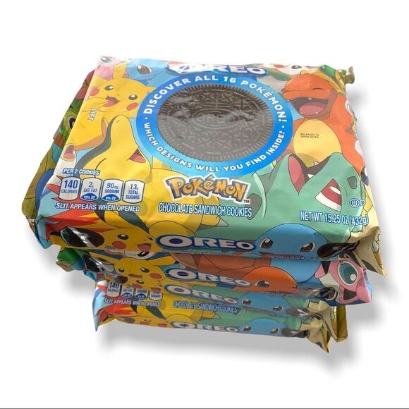OREO x Pokémon Limited Edition Chocolate Sandwich Cookies *Sealed Packages* - Picture 1 of 8